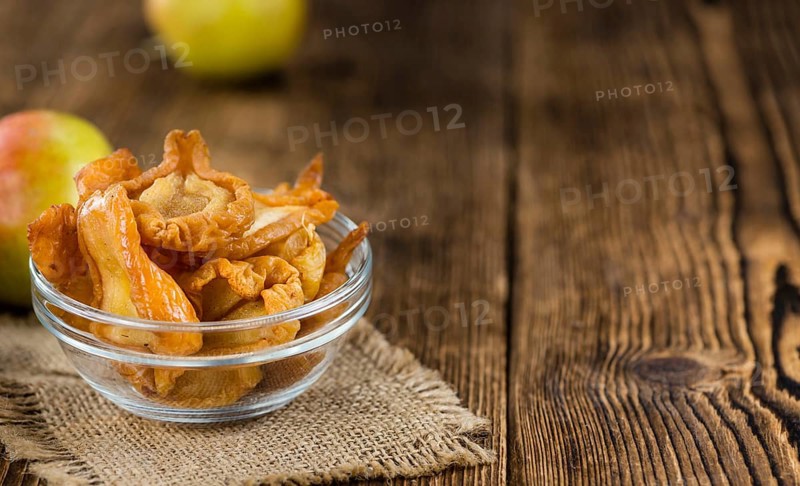 Dried Pears (selective focus) on an old wooden table