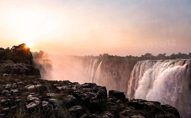 The great Victoria Falls (view from Zimbabwe side) during dry season