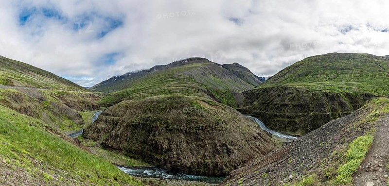 Icelandic scenery in the northern part of the country at a cloudy day
