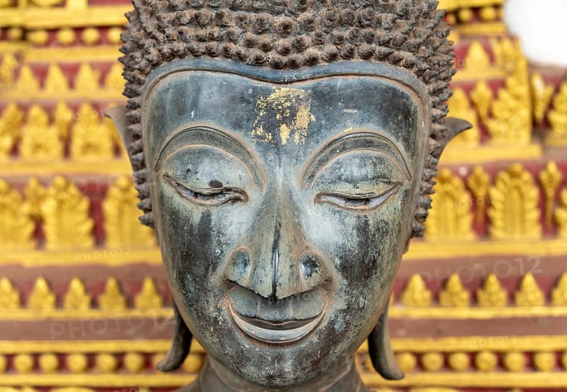 Buddha statue at Haw Phra Kaew or Ho Phrakeo Museum, Vientiane, Laos, Asia
