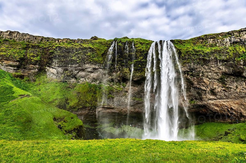 Seljalandsfoss waterfall in the southern part of Iceland during summertime