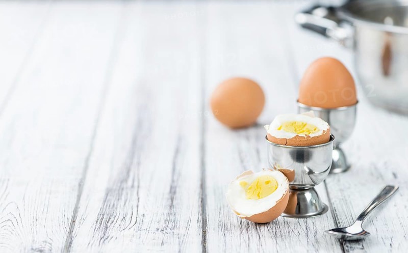 Some bolied Eggs (selective focus) as detailed close-up shot