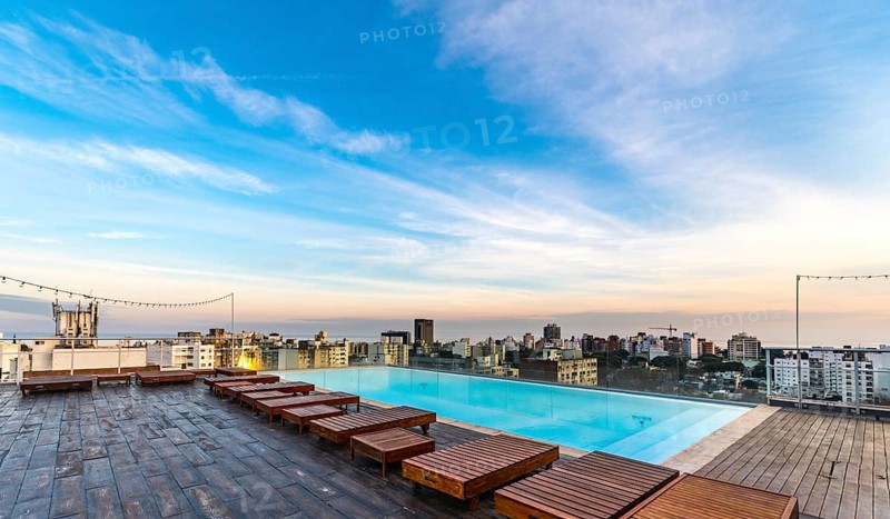 Luxury Pool on the rooftop of a building with a great view in Montevideo, Uruguay, South America