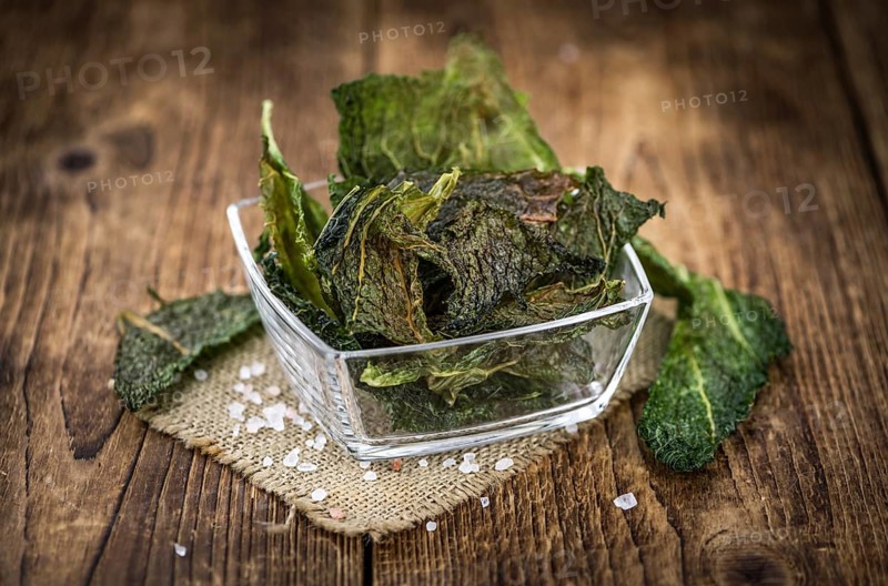 Some fresh Savoy Chips (selective focus, close-up shot)