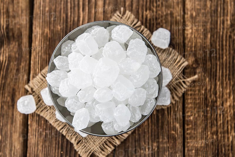 Portion of white Rock Candy (selective focus, close-up picture)