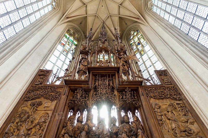 Altar of the Holy Blood by Tilman Riemenschneider, Jakobskirche, Stadtkirche St. Jakob, Rothenburg ob der Tauber, Middle Franconia, Franconia, Bavaria, Germany, Europe