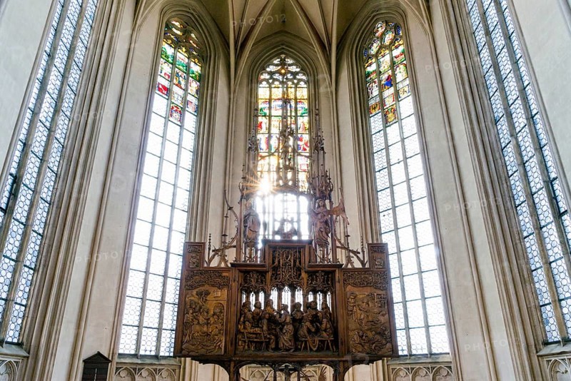 Altar of the Holy Blood by Tilman Riemenschneider, Jakobskirche, Stadtkirche St. Jakob, Rothenburg ob der Tauber, Middle Franconia, Franconia, Bavaria, Germany, Europe