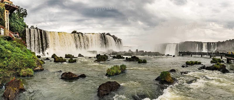 Iguazu Falls in South America during sunset (brasilian side)