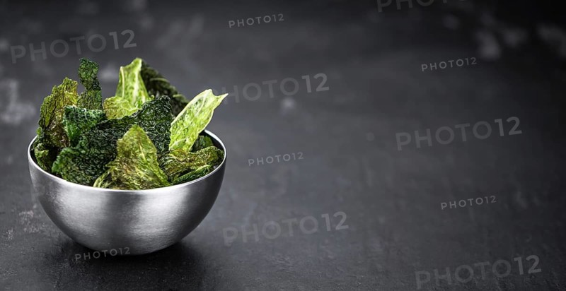 Some healthy Savoy Chips (selective focus, close-up shot)