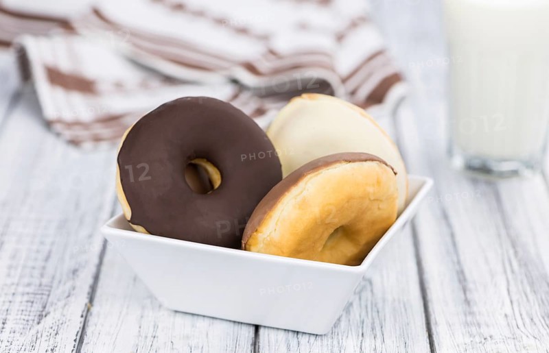 Fresh made Donuts as detailed close-up shots (selective focus)