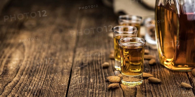 Amaretto (selective focus, detailed close-up shot)