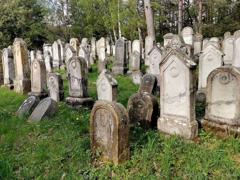 Jewish cemetery, Jewish cemetery Burgkunstadt, one of the largest Jewish country cemeteries in Bavaria, district of Lichtenfels, Upper Franconia, Germany, Europe
