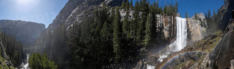 Vernal Falls panoramic view in Yosemite National Park