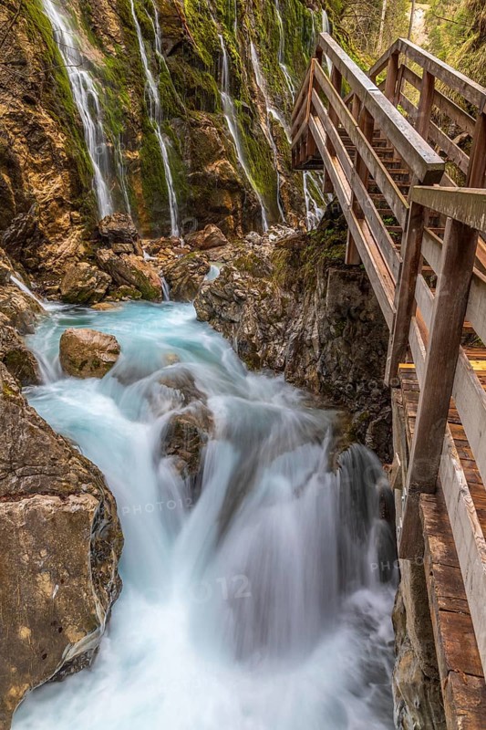 Wimbachklamm gorge in Ramsau near Berchtesgaden, Germany, Europe