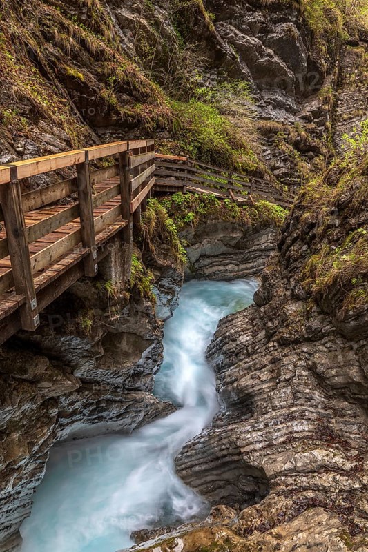 Wimbachklamm gorge in Ramsau near Berchtesgaden, Germany, Europe