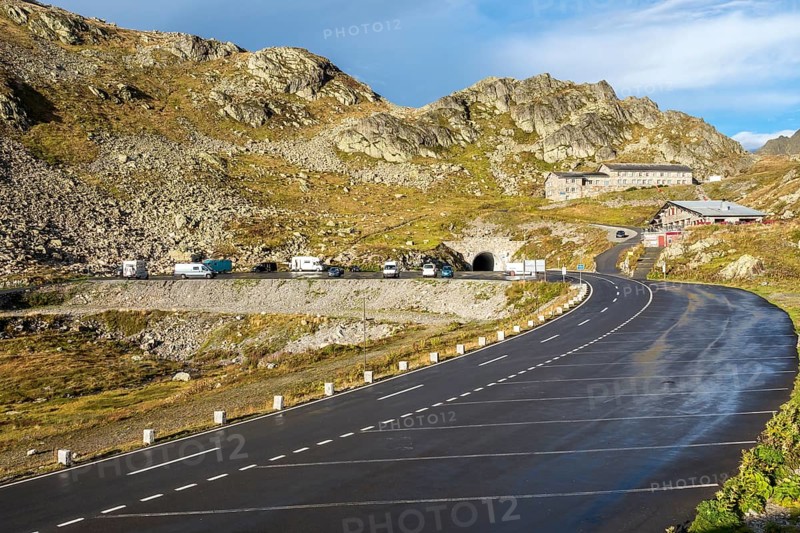 Top of Sustenpass, swiss mountain pass, Switzerland, Europe