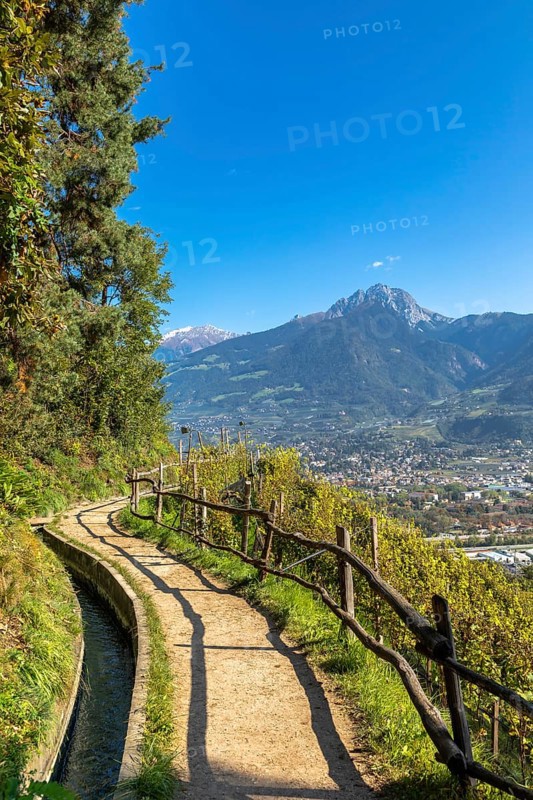 On the Marlinger Waalweg via Merano, South Tyrol
