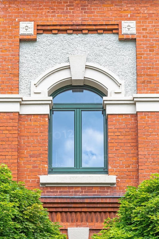 Brick façade of a refurbished industrial building