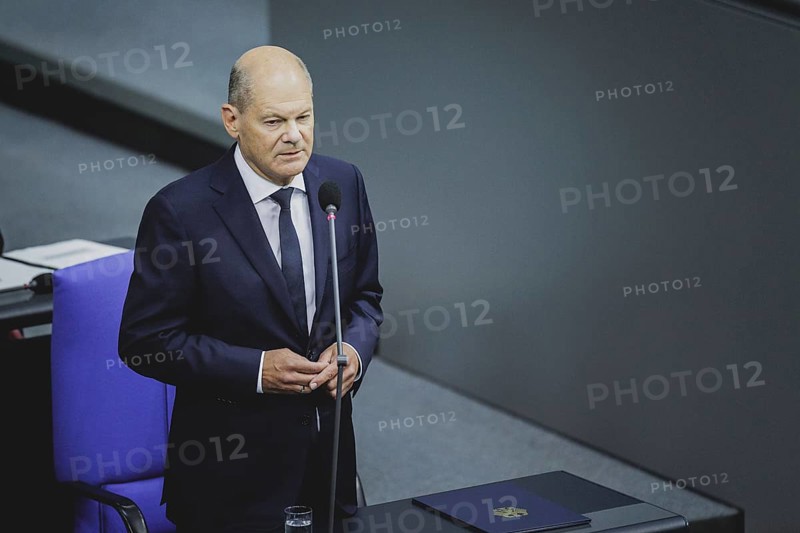 Olaf Scholz (SPD), Federal Chancellor, recorded during a government questioning in the German Bundestag in Berlin, 3 July 2024