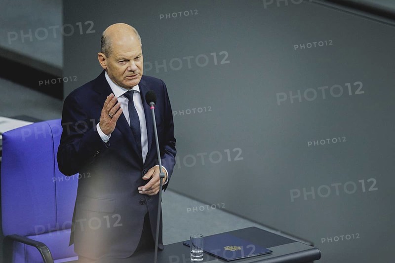 Olaf Scholz (SPD), Federal Chancellor, recorded during a government questioning in the German Bundestag in Berlin, 3 July 2024