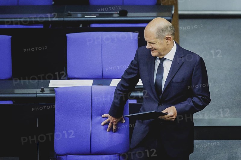Olaf Scholz (SPD), Federal Chancellor, recorded during a government questioning in the German Bundestag in Berlin, 3 July 2024