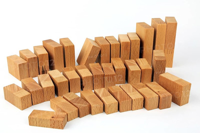 Chart with wooden blocks