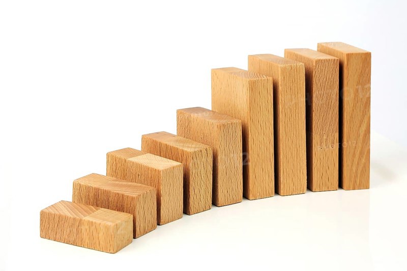 Chart with wooden blocks