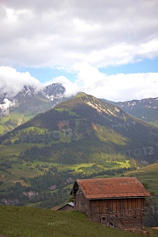 Traditional hut in the swiss alps