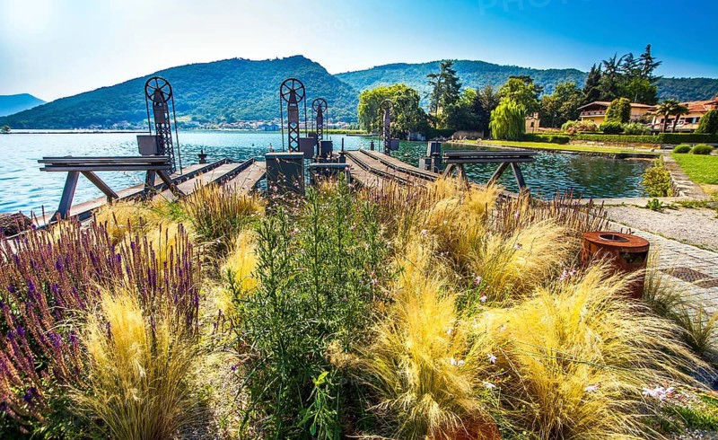 Paratico and Sarnico on the Lago d Iseo in Lombardy Italy