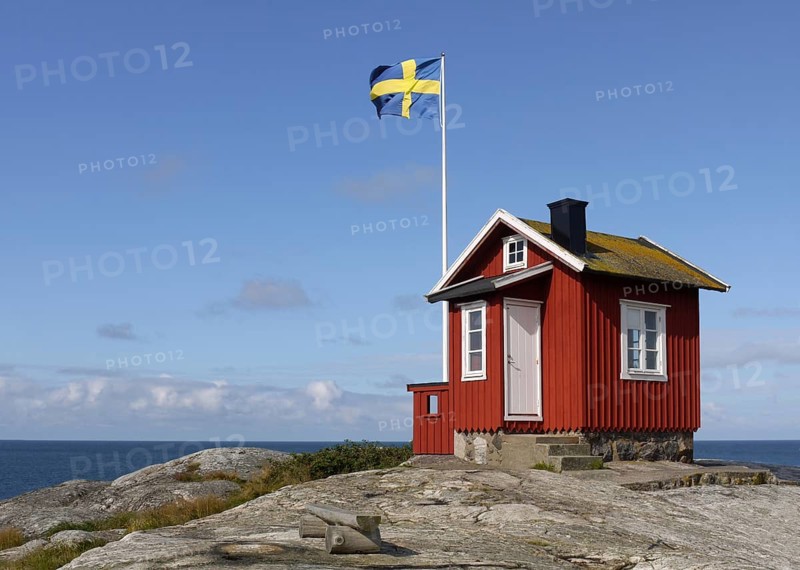 The pilot house on the small island of Vrango on the Swedish west coast near Gothenburg