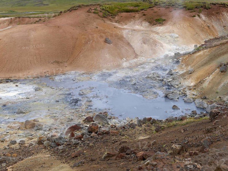 Seltun solfatar field in the Krysuvik volcanic system in the south of the Reykjanes peninsula in Iceland