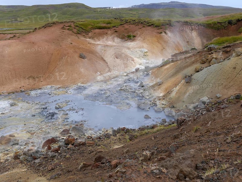 Seltun solfatar field in the Krysuvik volcanic system in the south of the Reykjanes peninsula in Iceland