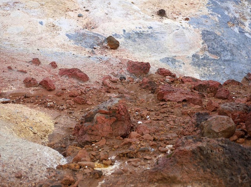 Seltun solfatar field in the Krysuvik volcanic system in the south of the Reykjanes peninsula in Iceland