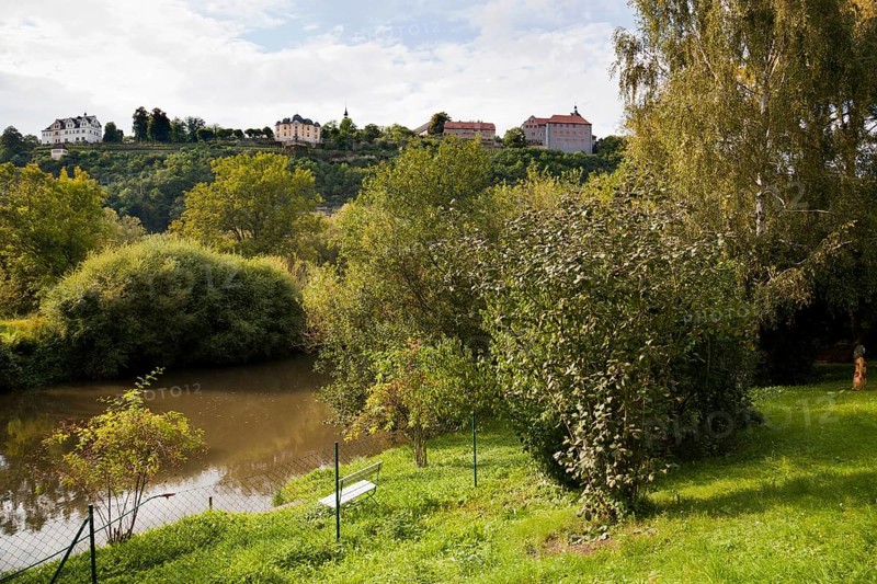 Dorndorf park on the Saale river with a view of the Dornburg castles Palace Dornburg overlooking an idyllic park on the river Saale