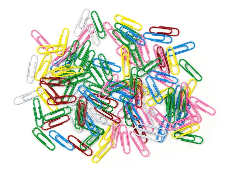Colourful paper clips