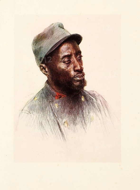 The Allies in the First World War, France, Senegalese Auxiliary, Historical, digitally restored reproduction from a 19th century original, Record date not stated, Europe