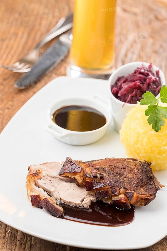 Bavarian roasted pork with potato dumpling