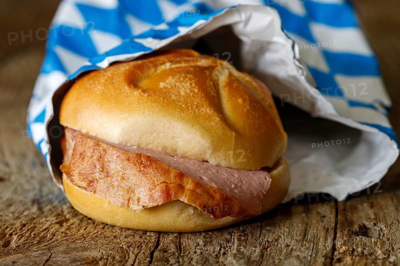 Bavarian meatloaf bun on dark wood