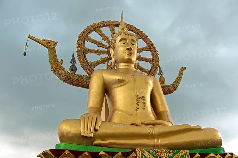 Buddha statue, Great Buddha Temple, Wat Phra Yai, on Ko Phan, Koh Samui, Thailand, Asia