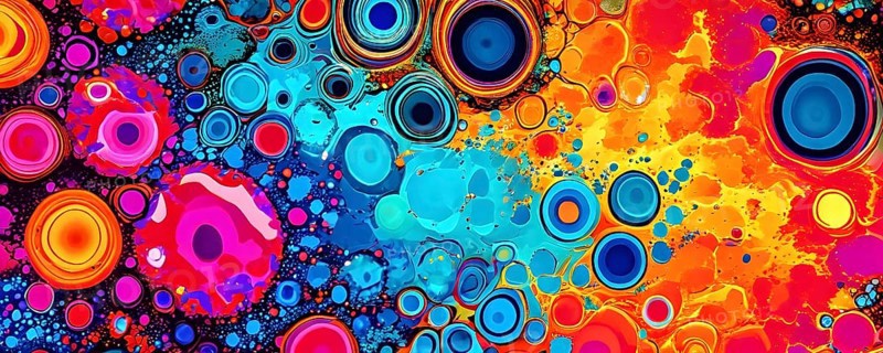 Abstract organic shapes converge in a kaleidoscope of vibrant colors in a minimalist design, AI generated