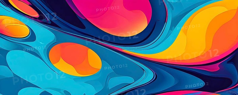 Abstract organic shapes converge in a kaleidoscope of vibrant colors in a minimalist design, AI generated