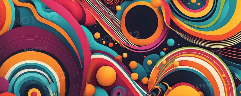 Abstract organic shapes converge in a kaleidoscope of vibrant colors in a minimalist design, AI generated