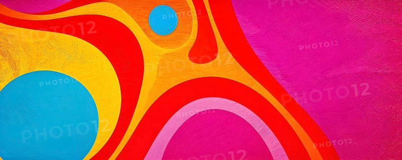 Abstract organic shapes converge in a kaleidoscope of vibrant colors in a minimalist design, AI generated