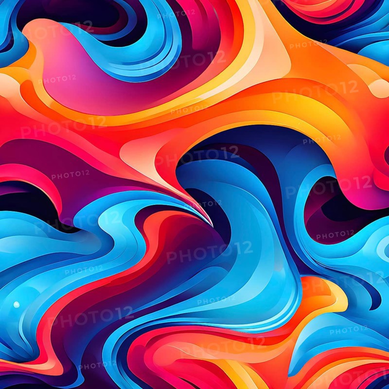 Abstract organic shapes converge in a kaleidoscope of vibrant colors in a minimalist design, AI generated