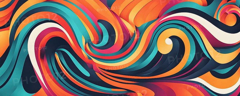 Abstract organic shapes converge in a kaleidoscope of vibrant colors in a minimalist design, AI generated