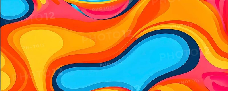 Abstract organic shapes converge in a kaleidoscope of vibrant colors in a minimalist design, AI generated