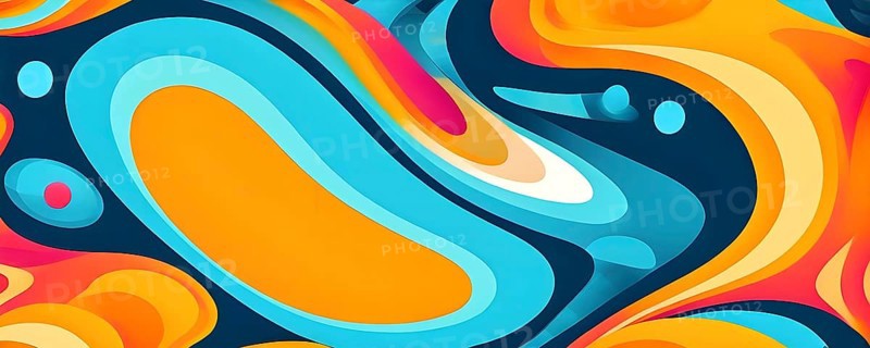 Abstract organic shapes converge in a kaleidoscope of vibrant colors in a minimalist design, AI generated