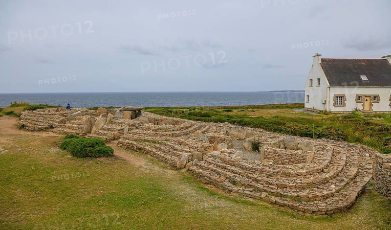 Menez Dregan prehistoric archaeological site, Plouhinec, Finistere Penn ar Bed department, Brittany Breizh region, France, Europe