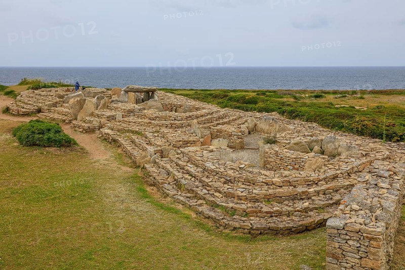 Menez Dregan prehistoric archaeological site, Plouhinec, Finistere Penn ar Bed department, Brittany Breizh region, France, Europe