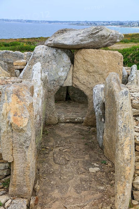 Menez Dregan prehistoric archaeological site, Plouhinec, Finistere Penn ar Bed department, Brittany Breizh region, France, Europe